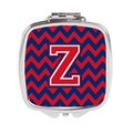 Carolines Treasures Letter Z Chevron Yale Blue and Crimson Compact Mirror CJ1054-ZSCM